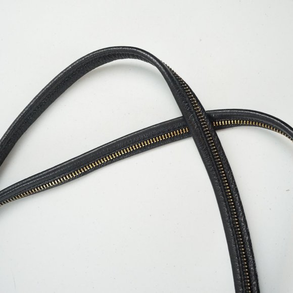 Botkier Soho Tote, Black Pebbled Leather, Zipper Accents - Picture 7 of 9